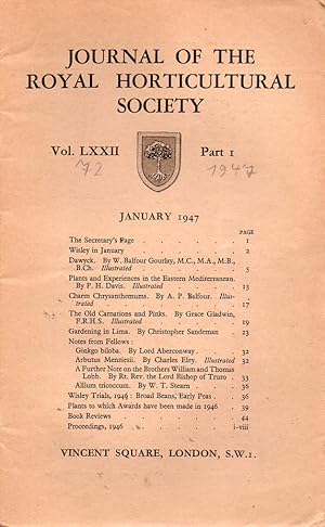 Imagen del vendedor de Volume LXXII. Part One January 1947 a la venta por Clivia Mueller