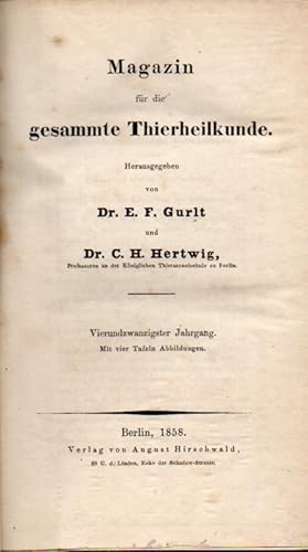 Magazin für die gesammte Thierheilkunde 24.Jahrgang