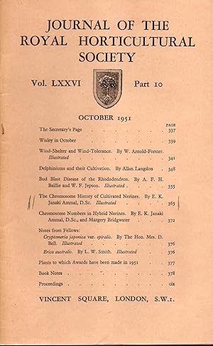 Imagen del vendedor de Volume LXXVI. Part 10 October 1951 a la venta por Clivia Mueller