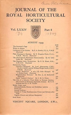 Imagen del vendedor de Volume LXXIV. Part 8 August 1949 a la venta por Clivia Mueller