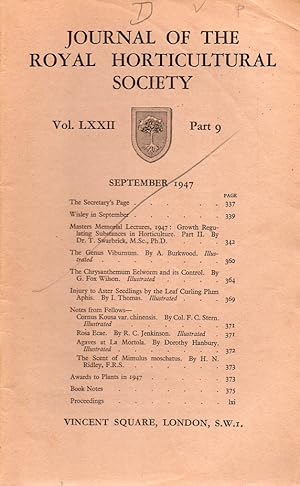 Imagen del vendedor de Volume LXXII. Part 9 September 1947 a la venta por Clivia Mueller