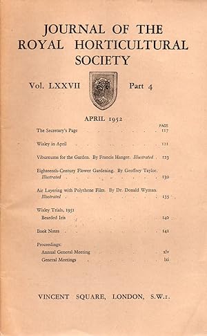 Imagen del vendedor de Volume LXXVII. Part 4 April 1952 a la venta por Clivia Mueller
