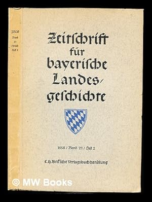 Image du vendeur pour Zeitschrift fur bayerische Landesgeschichte mis en vente par MW Books