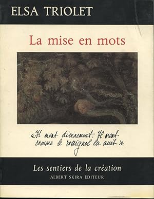 Seller image for La Mise en Mots. for sale by Librairie In-Quarto