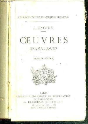Bild des Verkufers fr OEUVRES DRAMATIQUES - PREMIER VOLUME - COLLECTION DES CLASSIQUES FRANCAIS zum Verkauf von Le-Livre