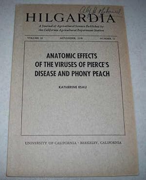 Bild des Verkufers fr Anatomic Effects of the Viruses of Pierce's Disease and Phony Peach (Hilgardia: A Journal of Agricultural Science Volume 18, Number 12, November 1948) zum Verkauf von Easy Chair Books