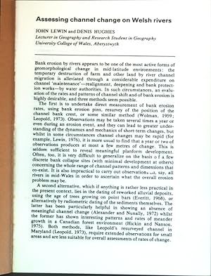 Image du vendeur pour Assessing channel change on Welsh rivers; mis en vente par books4less (Versandantiquariat Petra Gros GmbH & Co. KG)