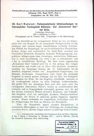 Bild des Verkufers fr Pollenanalytische Untersuchungen im themophilen Florengebiet Bhmens: Der Kommerner See bei Brx; zum Verkauf von books4less (Versandantiquariat Petra Gros GmbH & Co. KG)