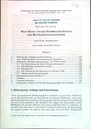 Seller image for Hans Kinzl und die Innsbrucker Schule der Bevlkerungsgeographie; for sale by books4less (Versandantiquariat Petra Gros GmbH & Co. KG)