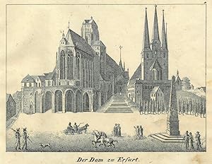 ERFURT. "Der Dom zu Erfurt", rechts Obelisk.