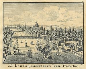 LONDON. Gesamtansicht, mit der Themse und zahlreichen Schiffen.