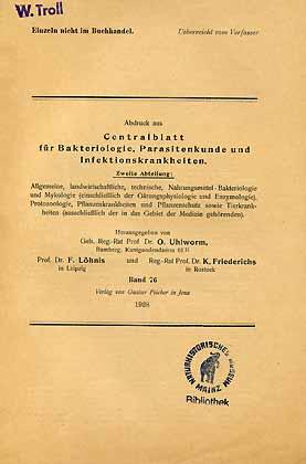 Seller image for Die Bolzen- oder Zapfenform von Bakterien- und Hefekolonien for sale by ConchBooks