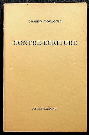 Seller image for Contre-criture for sale by LibrairieLaLettre2