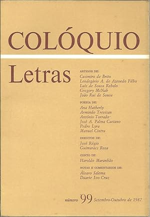 COLÓQUIO LETRAS Nº 99 Setembro - Outubro de 1987
