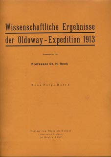 Bild des Verkufers fr Wissenschaftliche Ergebnisse der Oldoway-Expedition 1913. Hrsg. von H. Reck zum Verkauf von Fundus-Online GbR Borkert Schwarz Zerfa