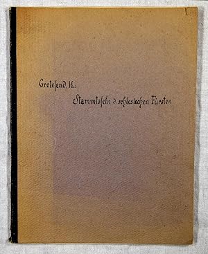 Seller image for STAMMTAFELN DER SCHLESISCHEN FURSTEN BIS ZUM JAHRE 1740 (Genealogy of the Schlesian Princes to the year 1740) for sale by Pam's Fine Books