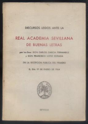 Imagen del vendedor de DISCURSOS LEIDOS ANTE LA REAL ACADEMIA DE BUENAS LETRAS. a la venta por Librera Raimundo