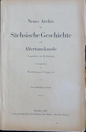 Bild des Verkufers fr Neues Archiv fr Schsische Geschichte zum Verkauf von Buecherstube Eilert, Versandantiquariat