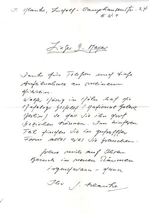 Handschriftlicher Brief.