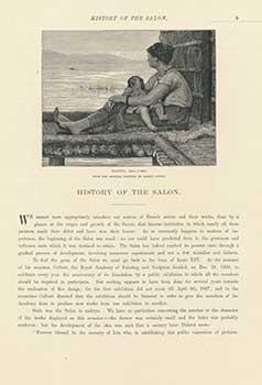 Seller image for History of the Salon: Waiting; Florentine Singer; Covetousness; Young Faun Causing Two Cocks to Fight; Roll-Call of the Girondists, Oct. 30, 1793; Saint Cuthbert:-Triptych; An Unlucky Meeting; Confidence; The Port of Ostende; Return of the Fishing Boats; The Haunt of the Heron; The Origin of Power; Potiphar's Wife; Foundtain de Medicis, In the Garden of the Luxembourg. Also includes section on The Museum of Luxembourg. for sale by Wittenborn Art Books