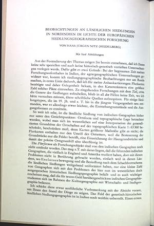 Seller image for Beobachtungen an lndlichen Siedlungen in Nordindien im Lichte der europischen siedlungsgeographischen Forschung; for sale by books4less (Versandantiquariat Petra Gros GmbH & Co. KG)