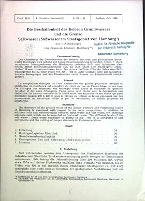 Bild des Verkufers fr Die Beschaffenheit des tieferen Grundwassers und die Grenze Salzwasser/Swasser im Staatsgebiet von Hamburg; zum Verkauf von books4less (Versandantiquariat Petra Gros GmbH & Co. KG)