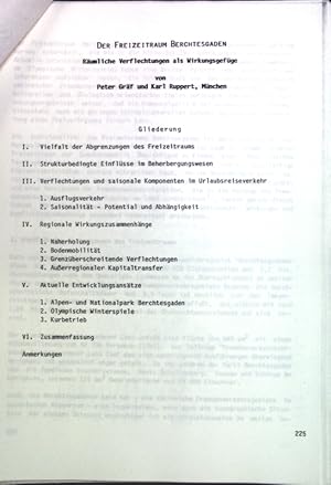 Bild des Verkufers fr Der Freizeitraum Berchtesgaden: Rumliche Verflechtungen als Wirkungsgefge. zum Verkauf von books4less (Versandantiquariat Petra Gros GmbH & Co. KG)