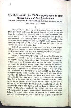 Bild des Verkufers fr Die Arbeitsweise der Siedlungsgeographie in ihrer Anwendung auf das Frankenland; zum Verkauf von books4less (Versandantiquariat Petra Gros GmbH & Co. KG)