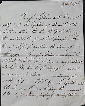 Seller image for Autograph letter in the third person. 1-page 12mo (12-lines). April 17th n.d. (paper watermarked 1813); integral blank removed, a little creased. for sale by Bristow & Garland