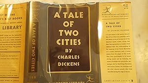 Seller image for A Tale of Two Cities, Modern Library #189, 367 Titles on INVERSE OF DJ, with Coupon on back of DJ, about French Revolution,Grey & Black Plain dustjacket Titled in White for sale by Bluff Park Rare Books