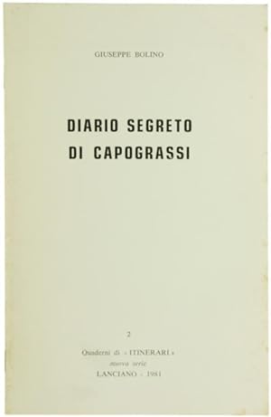 Bild des Verkufers fr DIARIO SEGRETO DI CAPOGRASSI.: zum Verkauf von Bergoglio Libri d'Epoca