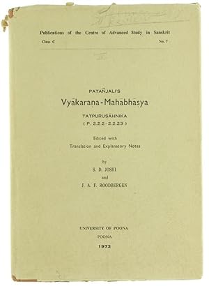 PATANJALI'S VYAKARANA-MAHABHASYA TATPURUSAHNIKA (P. 2.2.2-2.2.23) Edited with Translation and Exp...