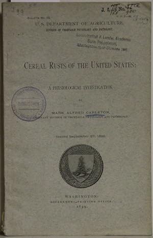 Cereal rusts of the United States: A physiological investigation (0 U.S. Department of Acricultur...