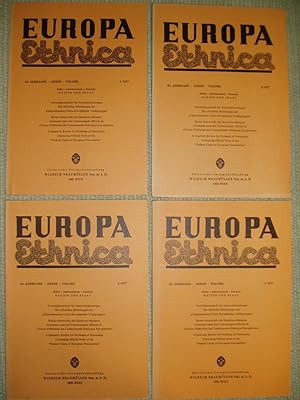 Bild des Verkufers fr Europa Ethnica. Quarterly for Problems of Nationalities. 34. Jahrgang - nr. 1; 2; 3; 4 - 1977 zum Verkauf von Expatriate Bookshop of Denmark