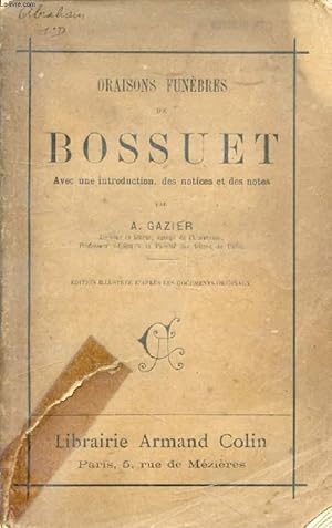 Seller image for ORAISONS FUNEBRES DE BOSSUET for sale by Le-Livre