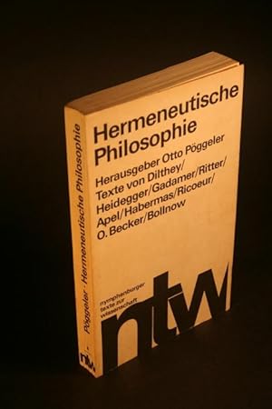 Imagen del vendedor de Hermeneutische Philosophie. Zehn Aufstze. a la venta por Steven Wolfe Books