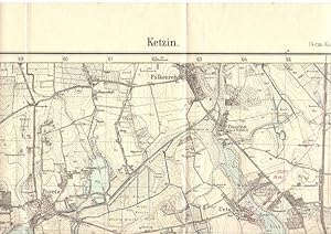 Ketzin (4 cm-Karte), Meßtischblatt 1905, Maßstab 1 : 25000. Herausgegeben von der Preußischen Lan...