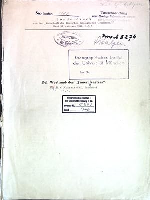 Seller image for Der Westrand des "Tauernfensters"; Sonderdruck aus der Zeitschrift der Deutschen Geologischen Gesellschaft; for sale by books4less (Versandantiquariat Petra Gros GmbH & Co. KG)