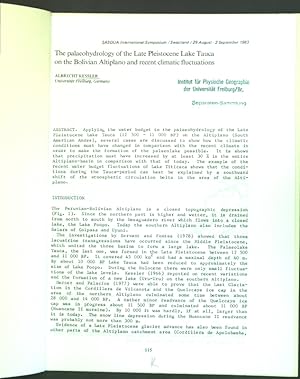 Imagen del vendedor de The palaeohydrology of the Late Pleistocene Lake Tauca on the Bolivian Altiplano and recent climatic fluctations; a la venta por books4less (Versandantiquariat Petra Gros GmbH & Co. KG)