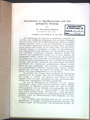 Seller image for Anisothermie in Quellhorizonten und ihre geologische Deutung; for sale by books4less (Versandantiquariat Petra Gros GmbH & Co. KG)