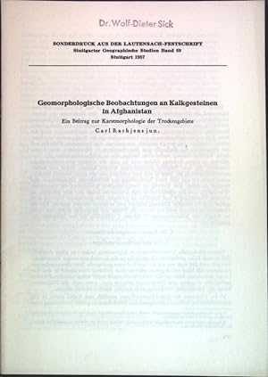 Seller image for Geomorphologische Beobachtungen an Kalkgesteinen in Afghanistan. for sale by books4less (Versandantiquariat Petra Gros GmbH & Co. KG)