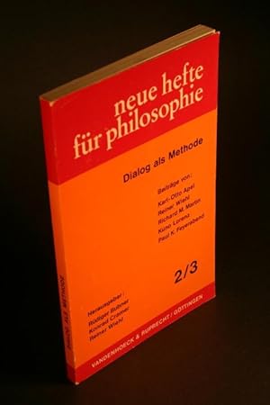 Imagen del vendedor de Dialog als Methode. Neue Hefte fr Philosophie, 2-3 a la venta por Steven Wolfe Books