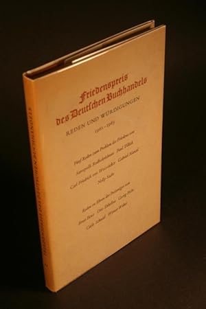 Bild des Verkufers fr Friedenspreis des Deutschen Buchhandels. Reden und Wrdigungen, 1961-1965. zum Verkauf von Steven Wolfe Books