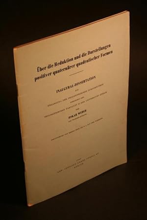 Seller image for ber die Reduktion und die Darstellungen positiver quaternrer quadratischer Formen. for sale by Steven Wolfe Books