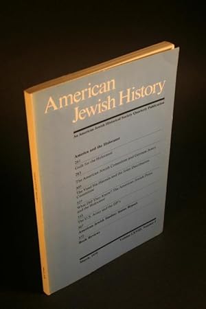 Bild des Verkufers fr American Jewish History, 68, 3, March 1979 : America and the Holocaust. zum Verkauf von Steven Wolfe Books