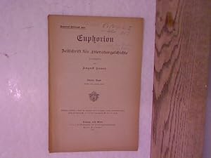 Bild des Verkufers fr Separat-Abdruck aus EUPHORION, Zeitschrift fr Literaturgeschichte. 10. Band, 1. und 2. Heft. zum Verkauf von Antiquariat Bookfarm