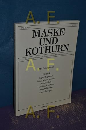 Bild des Verkufers fr Maske und Kothurn, Internationale Beitrge zur Theater-, Film- und Medienwissenschaft der Universitt Wien. Heft 2, 52. Jahrgang, 2004. mit Beitrgen von Eli Rozik, Ingrid Kapsamer, Lukas marcel Vosicky, . zum Verkauf von Antiquarische Fundgrube e.U.