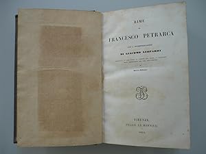 Rime di Francesco Petrarca con l'interpretazione di Giacomo Leopardi. Migliorata in vari luoghi l...