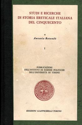 Bild des Verkufers fr Studi e Ricerche di Storia Ereticale Italiana del Cinquecento. zum Verkauf von Occulte Buchhandlung "Inveha"