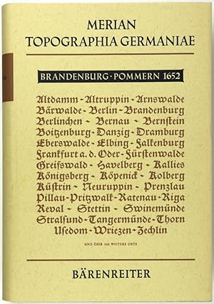 Immagine del venditore per Topographia Electorat, Brandenburgici et Ducatus Pomeraniae uc. das ist Beschreibung der Vornembsten und bekantisten Sttte und Pltz in dem hochlblichsten Churfrstenthum und March Brandenburg: und dem Hertzogtum Pom(m)eren, zu sampt einem doppelten Anhang, 1. Vom Lande Preuen unnd Pomerellen 2. Von Lifflande unnd Selbige berffenisten Orten. Faksimile der Erstausgabe von 1652. Neue Ausgabe. Mit einem Nachwort herausgegeben von Lucas Heinrich Wthrich. venduto da Schsisches Auktionshaus & Antiquariat